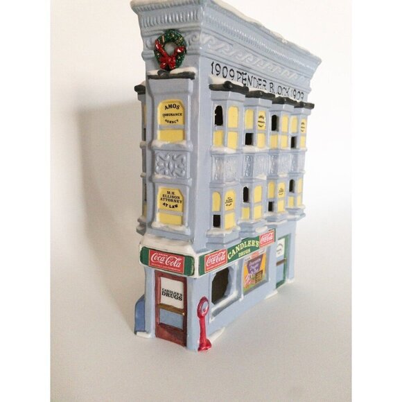 1909 Pender Block Ceramic Coca-Cola Building Collectible Holiday House - Picture 3 of 11